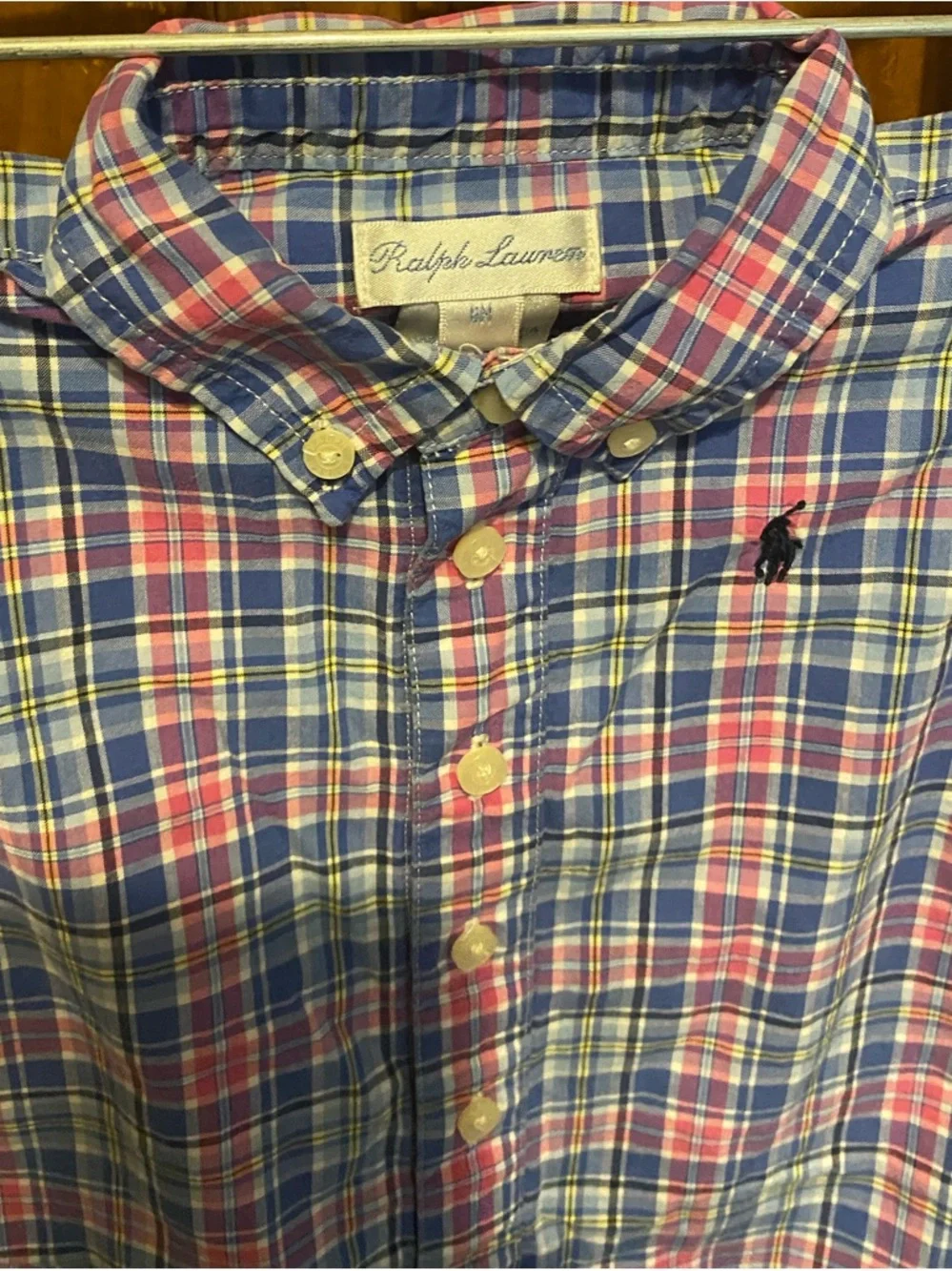 Ralph Lauren Baby Boy Plaid Short Sleeve Shortall Romper size 6 months